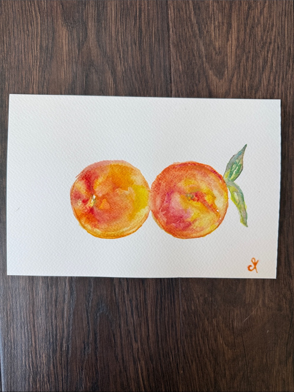 Original, one-of-a-kind, Peaches watercolor painting